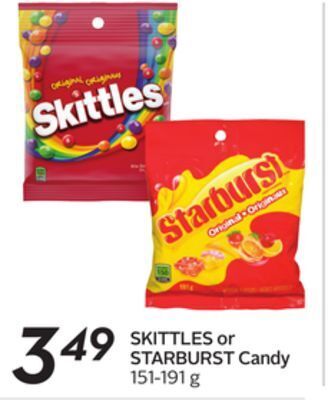 Sobeys Skittles or starburst candy offer