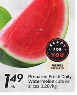 Sobeys Prepared fresh daily watermelon offer