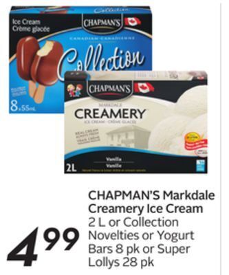 Sobeys Chapman's markdale creamery ice cream offer