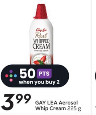 Sobeys Gay lea aerosol whip cream offer