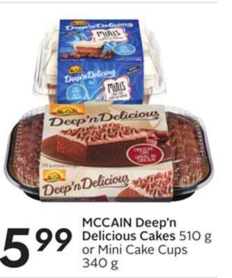 Sobeys Mccain deep'n delicious cakes offer