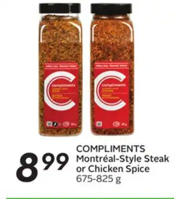 Sobeys Compliments montréal-style steak or chicken spice offer