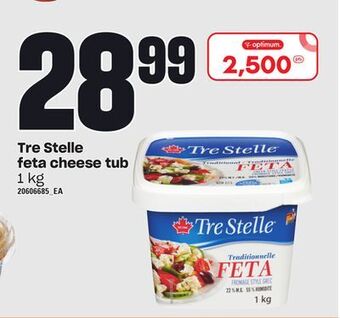 Loblaws Tre stelle feta cheese tub, 1 kg offer