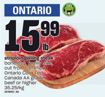 Loblaws Striploin grilling steak offer