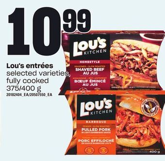 Loblaws Lou's entrées offer