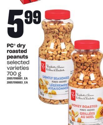 Loblaws Pc® dry roasted peanuts, 700 g offer