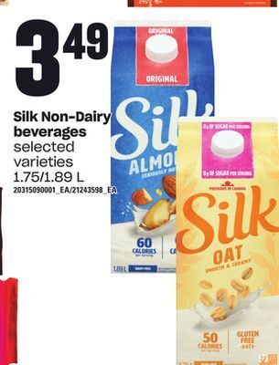 Loblaws Silk non-dairy beverages, 1.75/1.89 l offer