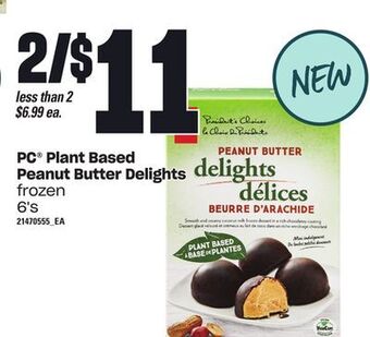 Loblaws Pc® plant based peanut butter delights, 6's offer