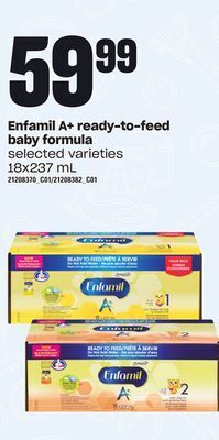 Loblaws Enfamil a+ ready-to-feed baby formula, 18x237 ml offer