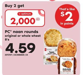 Loblaws Pc® naan rounds, 8's offer