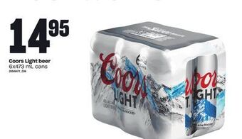 Loblaws Coors light beer, 6x473 ml cans offer