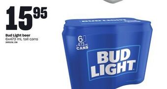 Loblaws Bud light beer, 6x473 ml offer