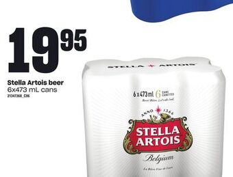Loblaws Stella artois beer, 6x473 ml cans offer