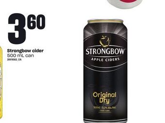 Loblaws Strongbow cider, 500 ml can offer