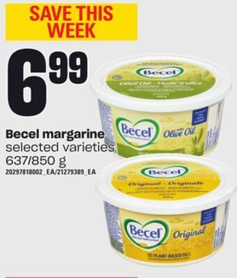 Loblaws Becel margarine, 637/850 g offer