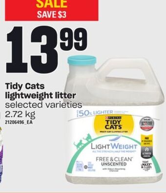 Loblaws Tidy cats lightweight litter, 2.72 kg offer