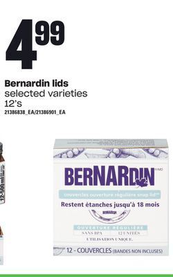 Loblaws Bernardin lids, 12's offer