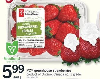 Fortinos Pc® greenhouse strawberries, 340 g offer