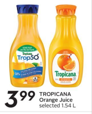 Sobeys Tropicana orange juice offer