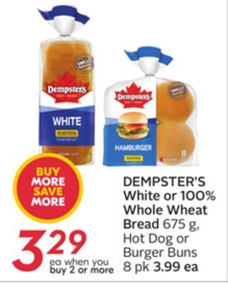 Sobeys Dempster's white or 100% whole wheat bread offer