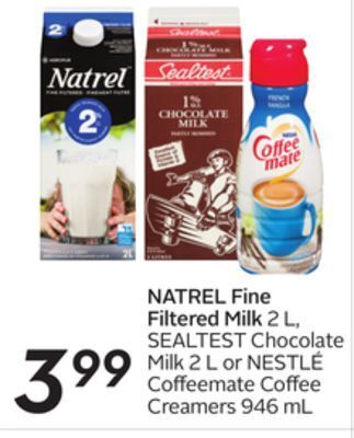 Sobeys Natrel fine filtered milk offer