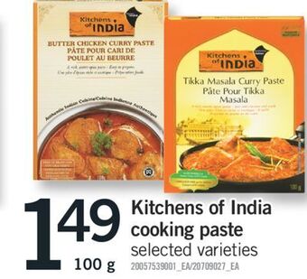 Fortinos Kitchens of india cooking paste, 100 g offer