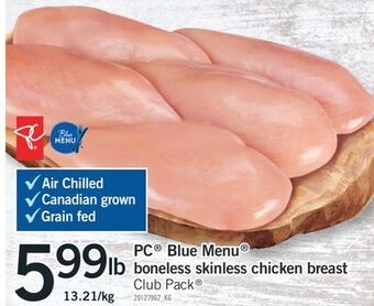 Fortinos Pc® blue menu boneless skinless chicken breast offer