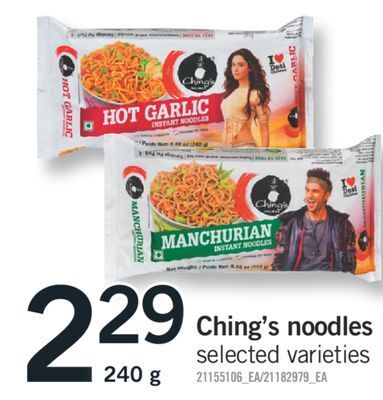 Fortinos Ching's noodles, 240 g offer