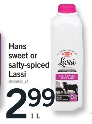 Fortinos Hans sweet or salty-spiced lassi, 1 l offer