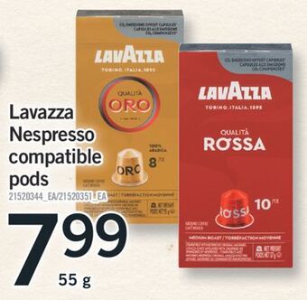 Fortinos Lavazza nespresso compatible pods, 55 g offer