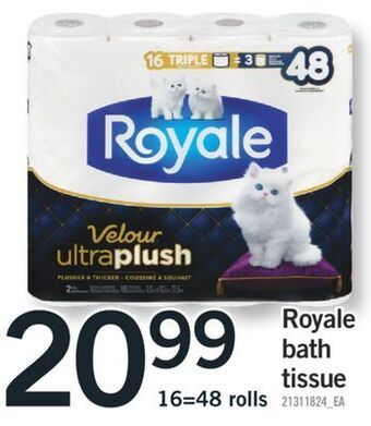 Fortinos Royale bath tissue, 16=48 rolls offer