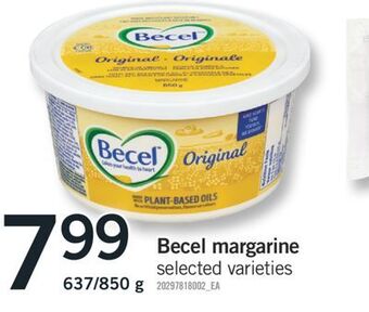 Fortinos Becel margarine, 637/850 g offer