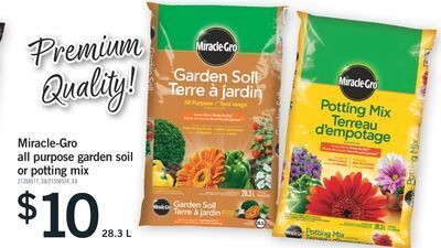 Fortinos Miracle-gro all purpose garden soil or potting mix offer