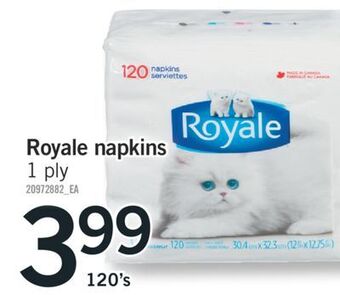 Fortinos Royale napkins, 120's offer