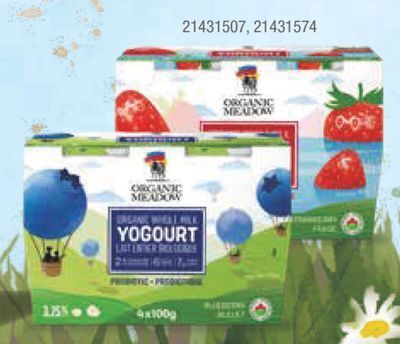 Fortinos Organic meadow milk & yogurt, 4x 100 g offer