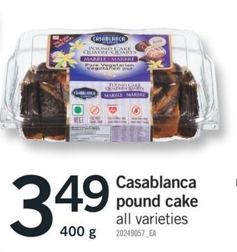 Fortinos Casablanca pound cake, 400 g offer