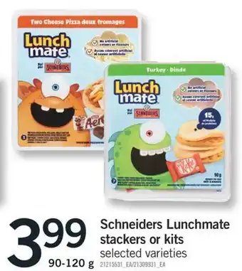 Fortinos Schneiders lunchmate schneiders lunchmate stackers or kits, 90-120 g offer