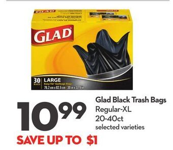 Longo's Glad black trash bags regular-xl offer