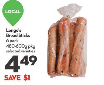 Longo's Longo's bread sticks 6 pack offer