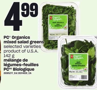 Independent Grocer Pc® organics mixed salad greens, 142 g offer