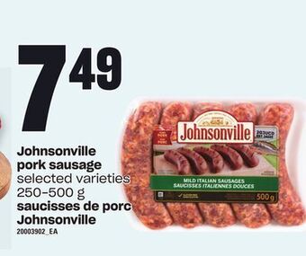 Independent Grocer Johnsonville pork sausage, 250-500 g offer