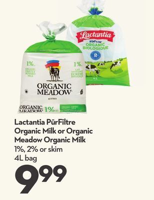 Longo's Lactantia pūrfiltre organic milk offer