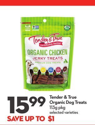 Longo's Tender & true organic dog treats offer