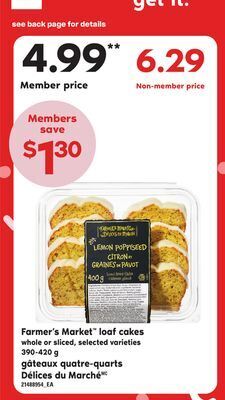 Independent Grocer Farmer's market™ loaf cakes, 390-420 g offer