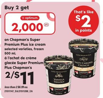 Independent Grocer Chapman's super premium plus ice cream, 500 ml offer