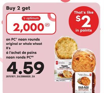 Independent Grocer Pc® naan rounds, 8's offer