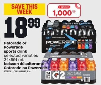 Independent Grocer Gatorade or powerade sports drink, 24x591 ml offer