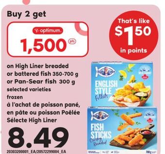 Independent Grocer High liner breaded or battered fish, 350-700 g or pan-sear fish 300 g offer