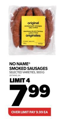 Real Canadian Superstore No name® smoked sausages, 900 g offer