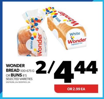 Real Canadian Superstore Wonder bread 500-675 g or buns 8's offer